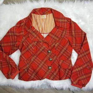 🌻Plaid Care Me Purr Jacket by Anthropologie